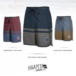 Alternative view of Boardshort Manera Haapiti Black - Wasabi