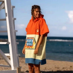 Alternative view of Poncho De Voyage Wave Hawaii Wailua, Coton Waffle Piqué